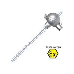 TTPNA - czujnik temperatury, płaszczowy, z głowicą, typ K, J lub N, średnice 0,5...6mm
