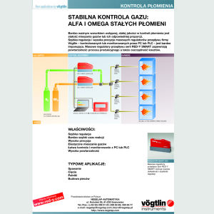 Stabilna kontrola przepływu gazu - proces spalania - regulatory przepływu RED-Y SMART